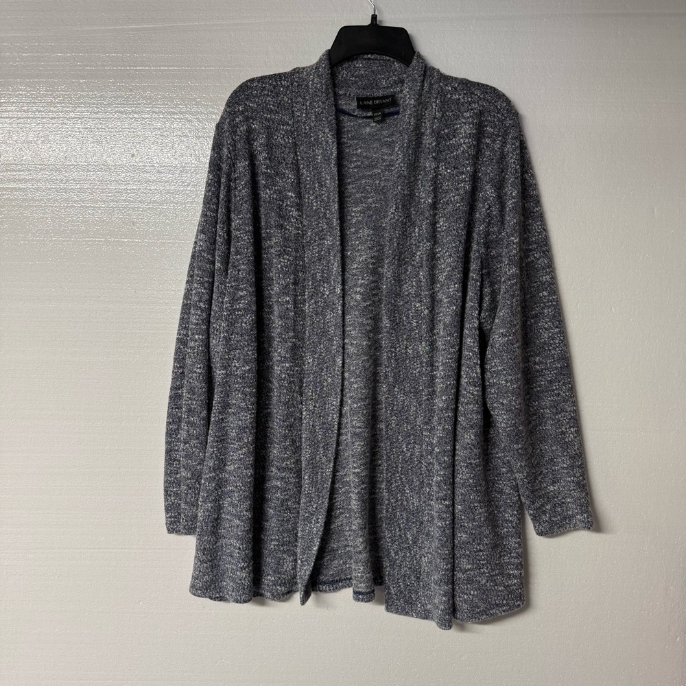 Lane Bryant Cardigan Women Plus Women 22 Blue Shimmer Open Front Lightweight